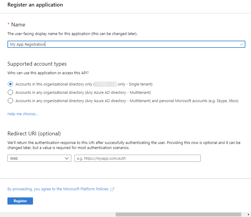 Azure AD - Register an Application