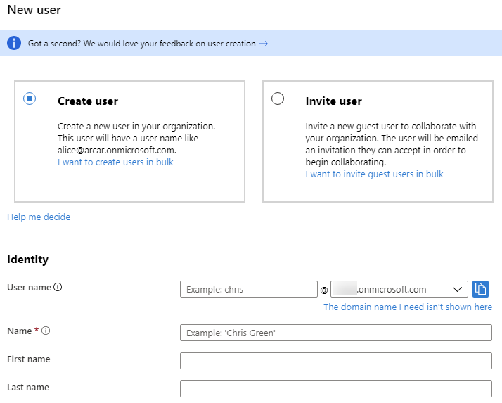 Azure AD - New User Registration