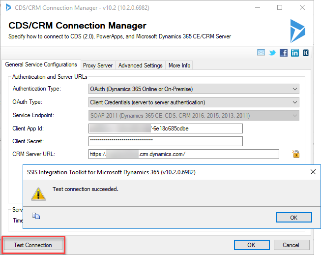 Kingswaysoft to CDS Server to Server oAuth Connection