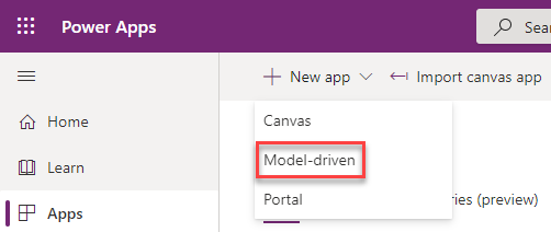 PowerApps Converged Apps - New Model Driven App