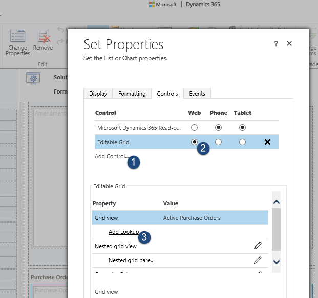 Add Editable Grid to Form