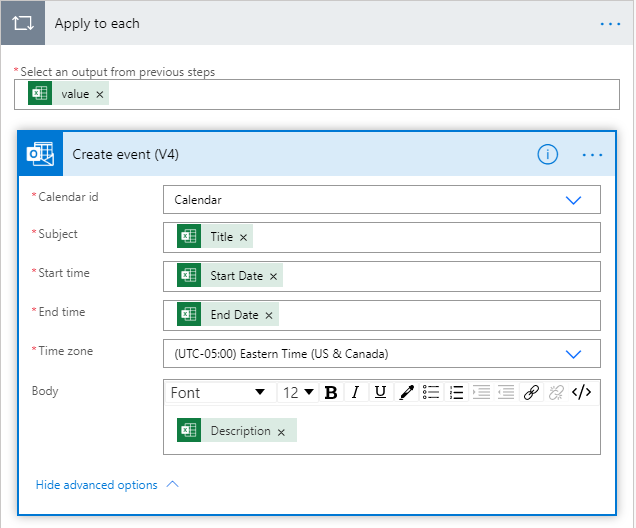 Creating Outlook Events from a OneDrive Excel spreadsheet - Aric Levin's  Digital Transformation Blog