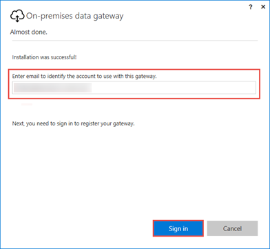 On-premise data gateway - Sign In