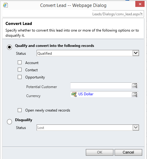 Qualify Lead (CRM 2011)