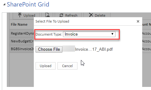 SharePoint Grid File Upload